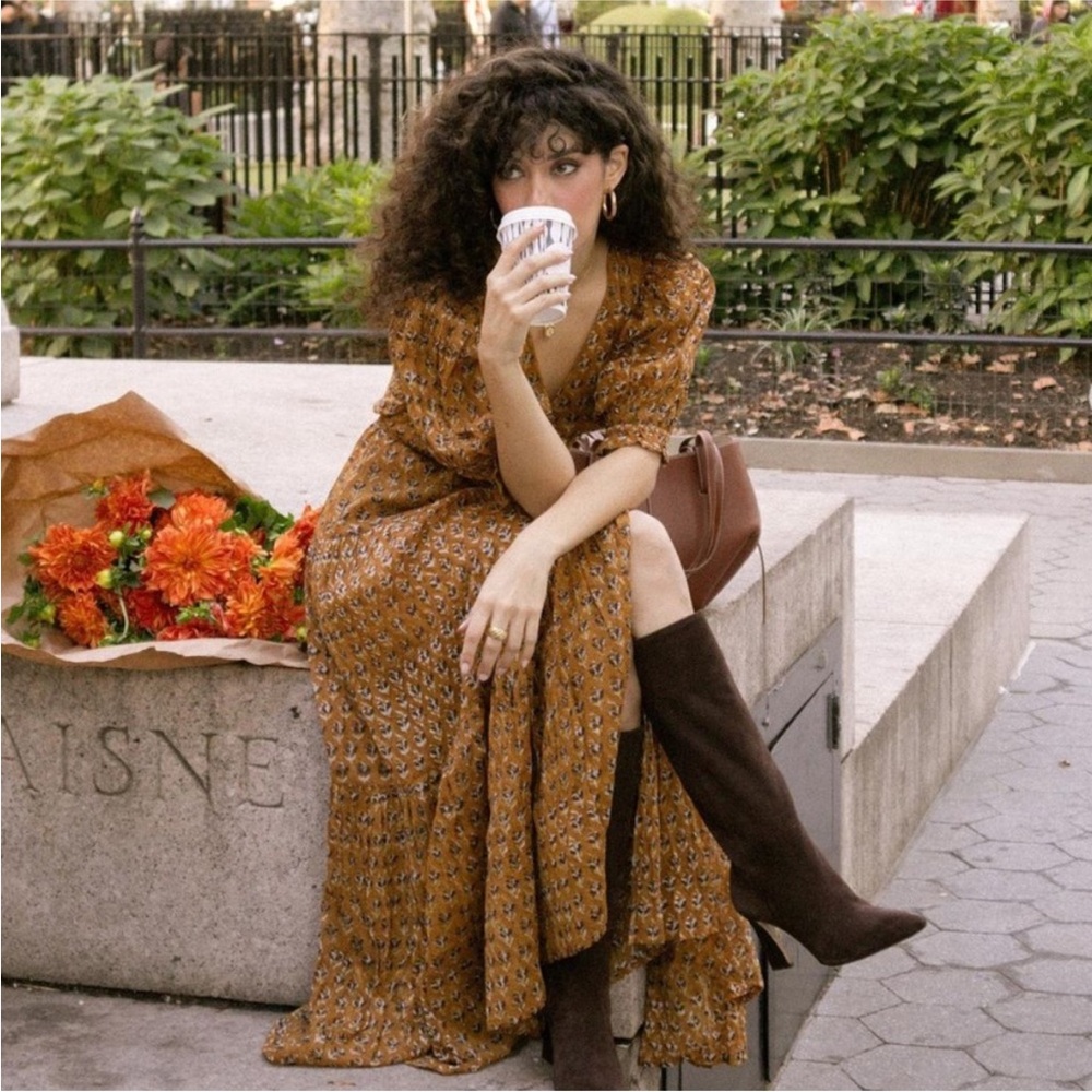 Daughters Of India Zuri Wrap Dress In Autumn New — image 4 of 8